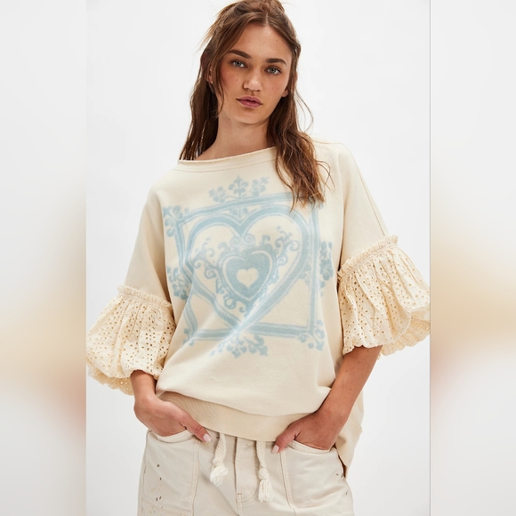 Free People Tops - NWT FREE PEOPLE Doily Sweatshirt